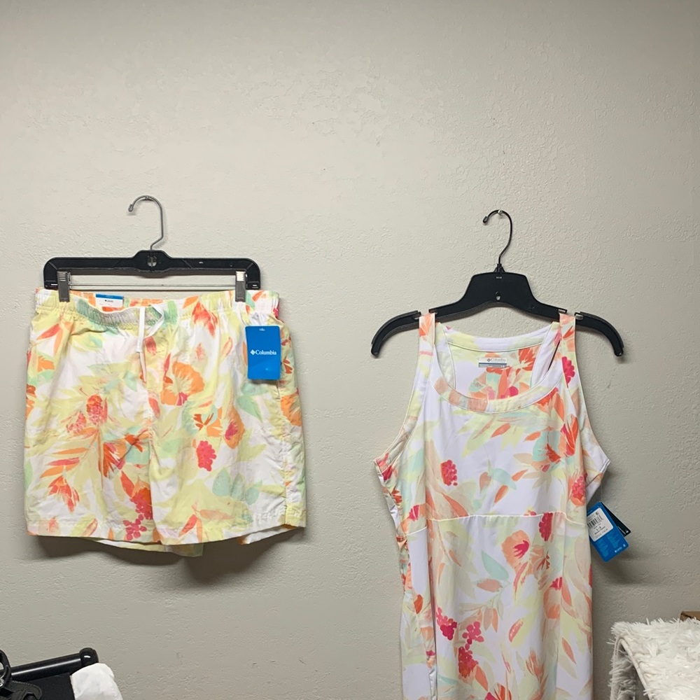 Columbia Tropical Print Tank and Shorts Set NWT - Picture 1 of 4